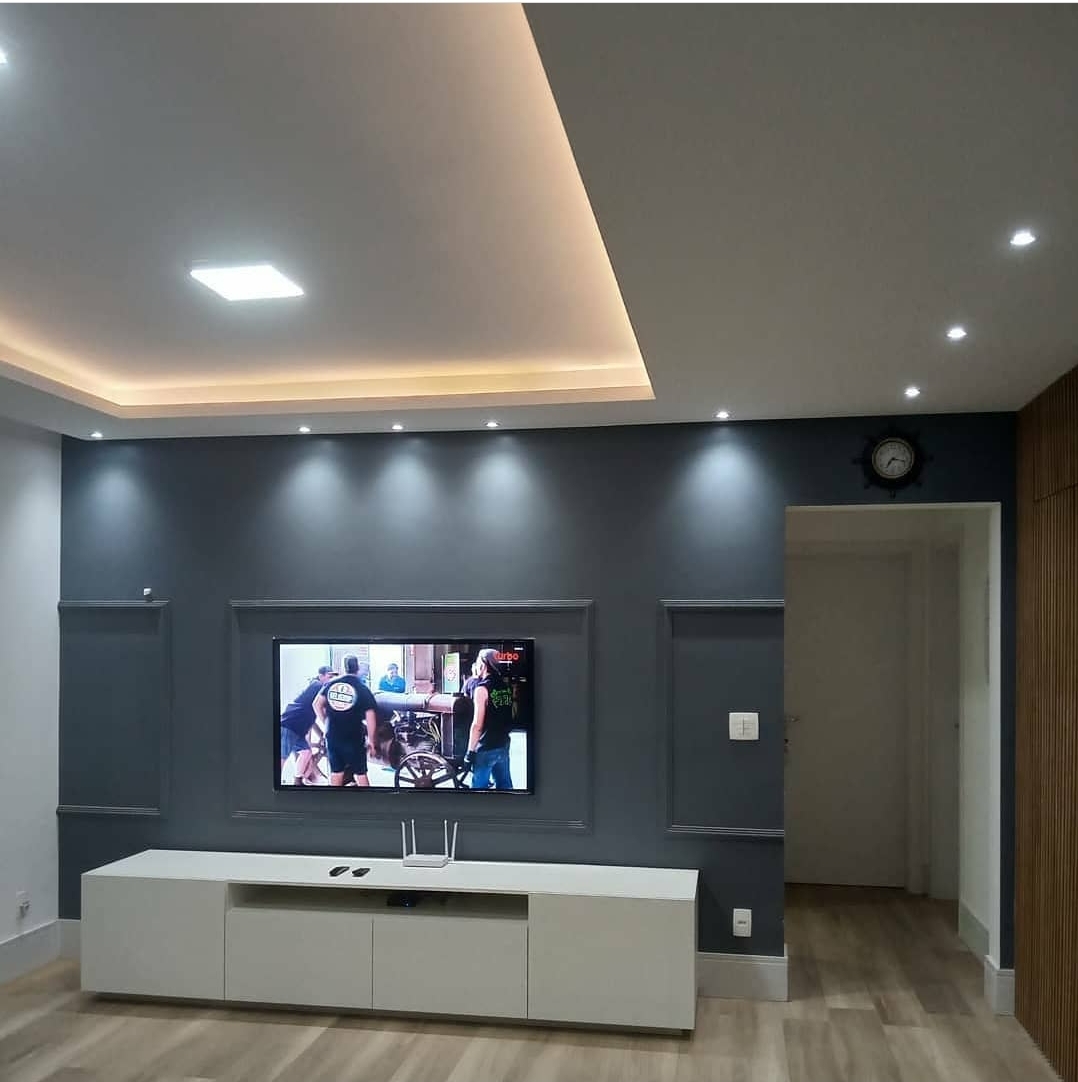 Sala de TV — projeto de interiores de Juliana Balbim